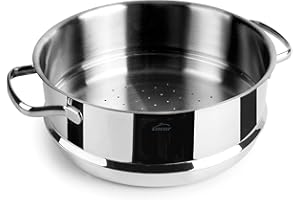 Lacor - 32524 - Cuscusera Basic, Acero Inoxidable 18/10, Cocina al Vapor y Cuscús, Apta Lavavajillas, ø24cm