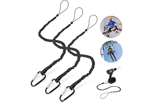 LALATOK 3 Piezas Cordón de Seguridad para Herramientas, Protección contra Caídas para Herramientas, Línea de Seguridad Extensible con Gancho de Mosquetón, Línea de Herramientas para Protección contra Caídas