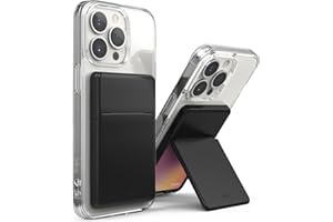 Ringke Stand Slot Card Holder, Porte-Cartes Adhésifs Portefeuille Autocollant Porte Carte de Crédit pour l’arrière de Téléphone avec 3M Sticker Adhésive Attachable Téléphone - Black