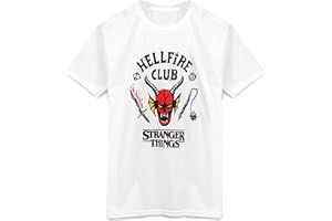 Stranger Things Hellfire Club T-Shirt for Kids | Boys Girls Hawkins Society Eddie White Outfit | Season 4 Merchandise