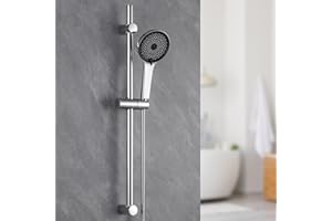 Auralum Colonna Doccia senza Miscelatore, Saliscendi Doccia 70cm con Doccetta 5 Geti, Asta Doccia Acciaio Inossidabile con Supporto e Tubo Flessibile 1,5m