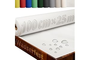 ‎DECOHOMETEXTIL HEIMTEXTILMANUFAKTUR Tablecloth Roll Non-Woven Fabric White 1 x 25 m 80 g/m² Washable Water-Repellent