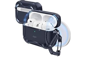 ESR Etui do AirPods Pro 3 (2025), kompatybilne z AirPods Pro 3 (kabel USB-C), pokrywa magnetyczna, kompatybilna z MagSafe, skuteczna ochrona przed upadkiem, seria Cyber, niebieska