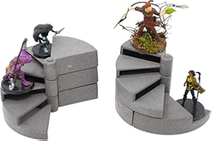 Dirt Cheap Dungeons Spiral Staircases Kit TT RPG Terrain Building for Dungeons & Dragons, Pathfinder, War Gaming, and More!