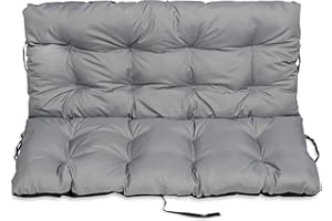 SuperKissen24. Cuscino Lungo per Panchina da Giardino 140x50 cm con Schienale 140x60 cm Resistente e Comodo per Panca da Esterno ed Interno - Grigio