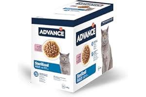Advance Comida Húmeda para Gatos Adultos Esterilizados con Pavo, Multipack 12 x 85 g, Total 1.02 kg