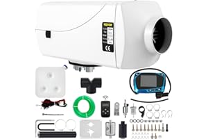 VEVOR Calentador de Diesel 12V 2KW Calentador de Aire de Diesel de Alumnio con Interruptor LCD Calefacción Estacionaria para Camión Furgonetas RV Vehículos (Blanco)