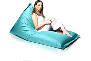 Aiire Puff Exterior Gigante XXL - Modelos de Puf con Relleno Incluido para Jardín, Terraza o Piscina - Bean Bag Salon, Gamer o para Decoracion Habitacion Adolescente o Juvenil Turquesa