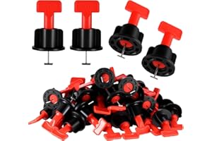 Aoyfuwell 100 Pcs Tile Leveling System Kit, Tile Levelling System Set with Tile Key, Heavy-Duty Tile Leveler Tile Leveler Spacers, Tile Installation Tool Kit for Walls & Floors, with 2 Wrenches