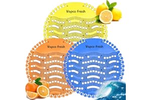 VAPCO Urinal Screen Deodorizer Mats, 10 Pack, Anti-Splash, Fresh Scent, Bathroom Use (Ocean Mist)