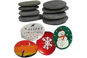 ruidinaways 7-9cm Flache Steine zum Bemalen,Große Kieselsteine Glatte Flusskieselsteine Naturstein,10 Stück