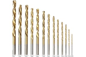 LAM-LORD 13Pcs HSS Twist Drill Bit Set M35 Cobalt Steel High Speed Steel Twist Drill Bits 135 Degree Split Point for Stainless Steel, Cast Iron, Hard Metal, Plastic and Wood, 1.5mm-6.5mm