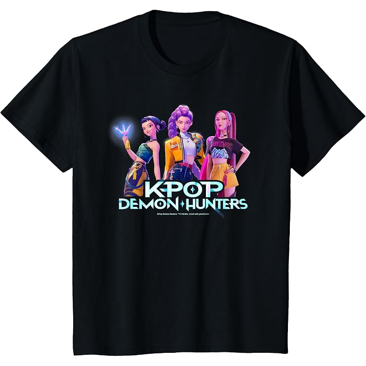 T-shirt Enfant K-Pop Demon Hunters - Motif Golden Trio - Taille 12-13 Ans - Violet