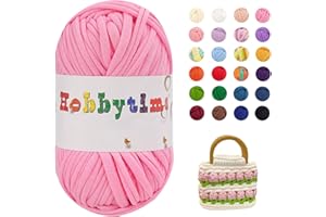 Naturezhen 5 Pezzi Fettuccia per Borse a Uncinetto, 500g Filato Maglieria Filato Grosso 3mm per Ferri e Uncinetto, Fai da Te, Decorazioni, Artigianato, Borse Coperte Scarpe (Rosa carino)