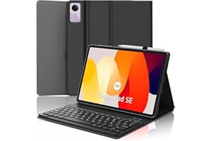 JADEMALL Funda con Teclado para Xiaomi Redmi Pad SE 11", Teclado Bluetooth Inalámbrico Desmontable Magnético con Funda Protectora Delgada para Tablet Xiaomi Redmi Pad SE 2023 11 Pulgadas, Negro