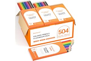 Shuttle Art färgpennor set, 504 färgpennor barn, färgpennor med 12 levande färger, 42-pack träpennor, storpack blyertspennor set för barn, vuxna, skola, jul