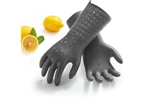 Vgo... Guantes Industriales Alta Resistencia,TPE 2X Grueso.Resistente Abrasión, Desgarro,Calor 100°C/Frío -10°C.Para Construcción, Cemento, Limpieza de Drenajes&Tareas Pesadas(TP1117,Gris,XL)