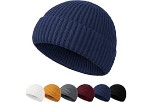 NEOLA Beanie Hat Men - Fisherman Beanie Trawler Beanie Knitted Cuffed Winter Hat Skullcap Gifts for Men UK