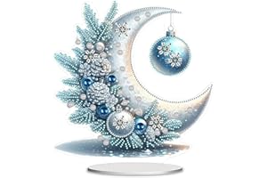 Dongcill DIY Diamond Painting Weihnachten Tisch Deko,Wintermond 5D Diamant Painting Tischdeko,Christmas Decorations,Diamant Malerei Stehend Kunst Set Weihnachtsdekoration Hausgeschenk
