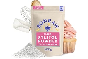 BONRAW Natural Sweetener Silver Birch Xylitol Sugar Free Icing Sugar 500g - Icing Powder For Decoration