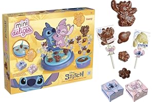 Lansay | Mini DÉLICES - Stitch & Angel – Atelier de Confection de Chocolat | Kit Chocolaterie Enfants avec Moules et Autres Accessoires | Chocolats en Forme de Stitch | Création Gourmande dès 6 Ans