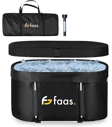 Bain de Glace avec Couvercle, KISKVV 115x55x57cm Baignoire Pliable pour Athlètes, Baril de Glace Isolé pour Intérieur Extérieur, Baignoire de Récupération, Baril de Bain de Glace pour Adultes (Noir Bain de Glace avec Couvercle, KISKVV 115x55x57cm Baignoire Pliable pour Athlètes, Baril de Glace Isolé pour Intérieur Extérieur, Baignoire de Récupération, Baril de Bain de Glace pour Adultes (Noir
