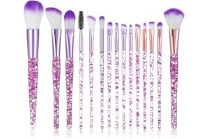 AOZUO 15 Stück Pinselset Makeup,Schminke Make Up Pinsel Set,Schminkpinsel Set Professionelles Foundation Sparkles Puderpinsel Powder Lidschatten Concealer Highlight Beauty für Frauen Foundation Rouge