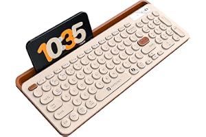 Portronics Bubble 3.0 Wireless Keyboard with Bluetooth + 2.4 GHz USB Receiver, Rechargeable Battery, Dual Height Adjustm
