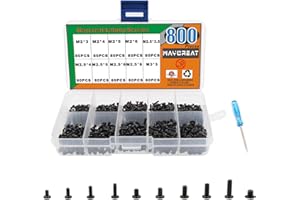 Waycreat Juego de 800 tornillos M2 M2.5 M3 para ordenador portátil IBM HP Dell Samsung Sony Toshiba Gateway Acer Lenovo (10 tamaños)