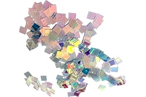 100Pc Rainbow Holographic Acrylic Squares, Mini Holographic Acrylic Blocks, Iridescent Radiant Sheet for Home Crafts Art Disp