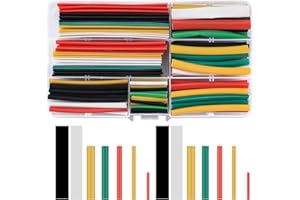 woshilaoDS 140 Pz Tubi Isolanti Doppio Strato 2:1,Kit Guaine termorestringenti per Cavi Elettrici, Tubo Termoretraibile, Kit Tubo Termorestringente per Cavo elettrico, 5 Colori, 7 Misure