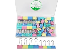 FZGUSYAF 72 Metallo Clip 15/19MM Colorate Molle Fermacarte per Ufficio Scuola Home