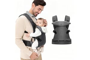 IULONEE Mochila Portabebés para Bebe porteo Tirantes para bebés Delantera y trasera Ergonómicas Baby Carrier Wrap para Niños de 3-36 Meses(3-15kg) Gris
