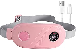 ALLJOY Ceinture chauffante pour périodes - Ceinture chauffante électrique pour le dos et les périodes - 3 modes de chaleur et 3 modes de vibration - Coussin chauffant électrique pour crampes