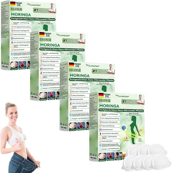 Luxarise Moringa NAD+ 10-in-1 Advanced Nano Micro Needle Plaster, Luxurious Advanced Skin Care Patch with Moringa Extract, Nano Micro Needle Plaster for Men and Women (4Boxes) - 1