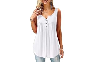 Florboom Shirts Womens Casual Button Up Blouse Long/Short/Sleeveless Sleeve Solid Color Swing Tops