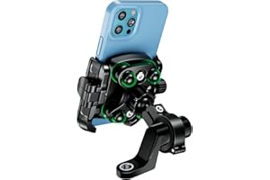 MOGGAM Support Telephone Moto 【Double Antivibration】 Porte Telephone Moto avec Corps et Anneau en Aluminium Support Telephone Velo 5,4 á 7,2" Support Téléphone VTT 【Libération Rapide】 comme Cadeau