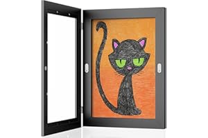 DURPAR Marco Dibujos Infantiles, A4 Marcos con Profundidad, Acomodar 150 Hojas Marcos de Fotos Múltiples, Marco para Dibujos Infantiles Ideal para Cuadros, Dibujos Niños, Arte(Negro)