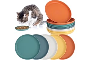 Apricitie 10 Stück Katzennapf Flach Katzen Futternapf 5.9 Zoll Runder Katzenteller Katzenschüssel Bunt Katzenfutter Napfset Für Trockenfutter Und Nassfutter