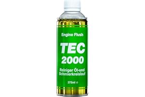 TEC 2000 Engine Flush 375ml | Entretien du Moteur | Rinçage du Moteur et des Boues d'Huile pour Moteurs à Essence Diesel ou à Gaz | Additif de Nettoyage du Moteur | Rinçage Sûr du Système d’Huile