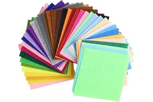 GUDQVOZIHG Tessuto in feltro, 40 colori, per decorazioni fai da te e bambini, progetti di feste (10 x 10 cm