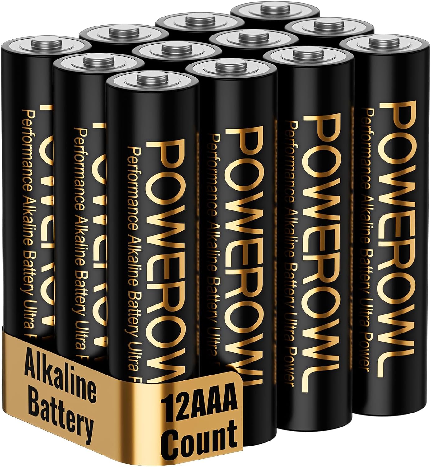 POWEROWL AAA Batteries 12 Pack - Alkaline 1.5v - High-Capacity Long Lasting Triple A Battery, 10-Year Shelf Life