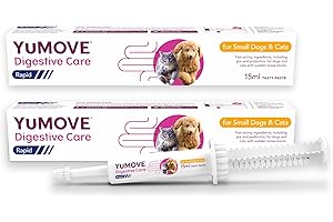 YuMOVE Digestive Care Rapid, Dog & Cats Pre and Probiotic Paste for Gut Health, Digestive Supplements with Fast-Acting Ingredients for Small Dogs & Cats, 2 x15ml