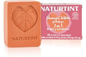 Naturtint, Champú Sólido Fortaleza 2 en 1, Champú en Barra + Acondicionador, Fortalece, Regenera y Protege, Para Cabello Débil o con Problema de Caída, 99% Ingredientes Naturales, ECOCERT, 75ml