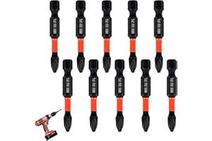 TALNITE 10pcs PH2-50mm Pozi-Drive 2 Impact Duty Screwdriver Drill Driver Bits Sets,Anti-Slip Strong Magnetic Head Phillips Screwdriver Bits,Suitable for Furniture Assembly,Home Appliance and Mechanical Repair