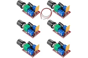 RUNCCI-YUN 6Pack 3V 6V 12V 24V 35V 5A Contrôleur de vitesse du moteur PWM Mini,DC Moteur Contrôleur de Vitesse,Réglable PWM Commutateur, Interrupteur Variateur de Vitesse avec Indicateur LED