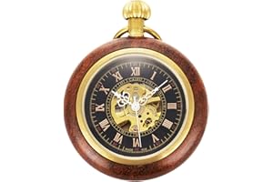 Montre de Poche – Design Steampunk manchda 3D Motif Train à Vapeur/Pure cuivre/visage montre de poche pour hommes femmes ouvert avec chaîne + Boîte Cadeau