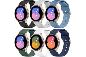 Wanme 6 sztuk pasków do Samsung Galaxy Watch 6 / Galaxy Watch 5 / Galaxy Watch 4 40 mm 44 mm, silikonowy pasek zamienny do Samsung Watch 6/4 Classic / Watch 5 Pro, dla kobiet i mężczyzn