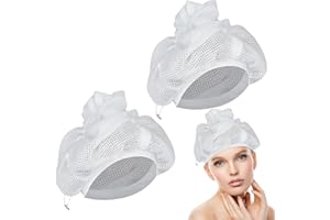 ENIYOU 2 Pezzi Net Plopping Curly Hair,Net Plopping Cap,Cuffia Per Asciugare I Capelli Ricci,Cappuccio Net Plopping,Cuffia Plopping A Rete Per Asciugare I Capelli Ricci,Retina Per Asciugare Capelli Ricci