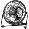 Hualans Ventilatore USB in Acciaio,Ventilatore da Tavolo 4 Pollici Facile da Portare Potente e Silenzioso Compatibile con PC/